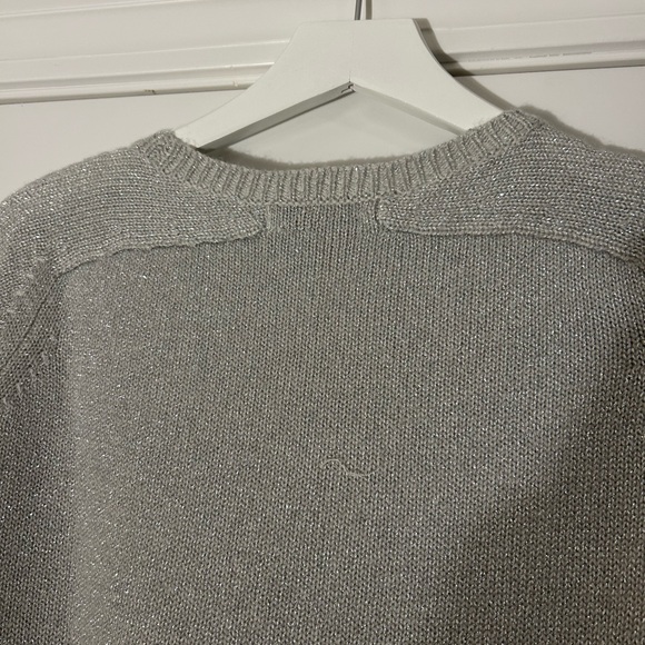 JCREW,Cashmere & metallic pullover sweater,,Large,worn once,silvergrey metallic - Picture 2 of 5